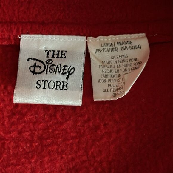 DISNEY VTG Men’s 1/4 Quarter Zip Mickey Mouse Spellout Fleece Jacket Size L - Picture 6 of 10